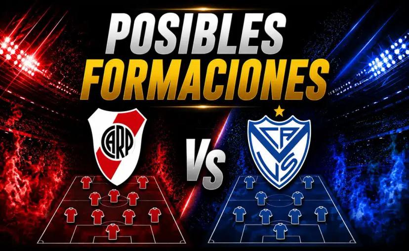 alineaciones de river plate contra vélez sarsfield