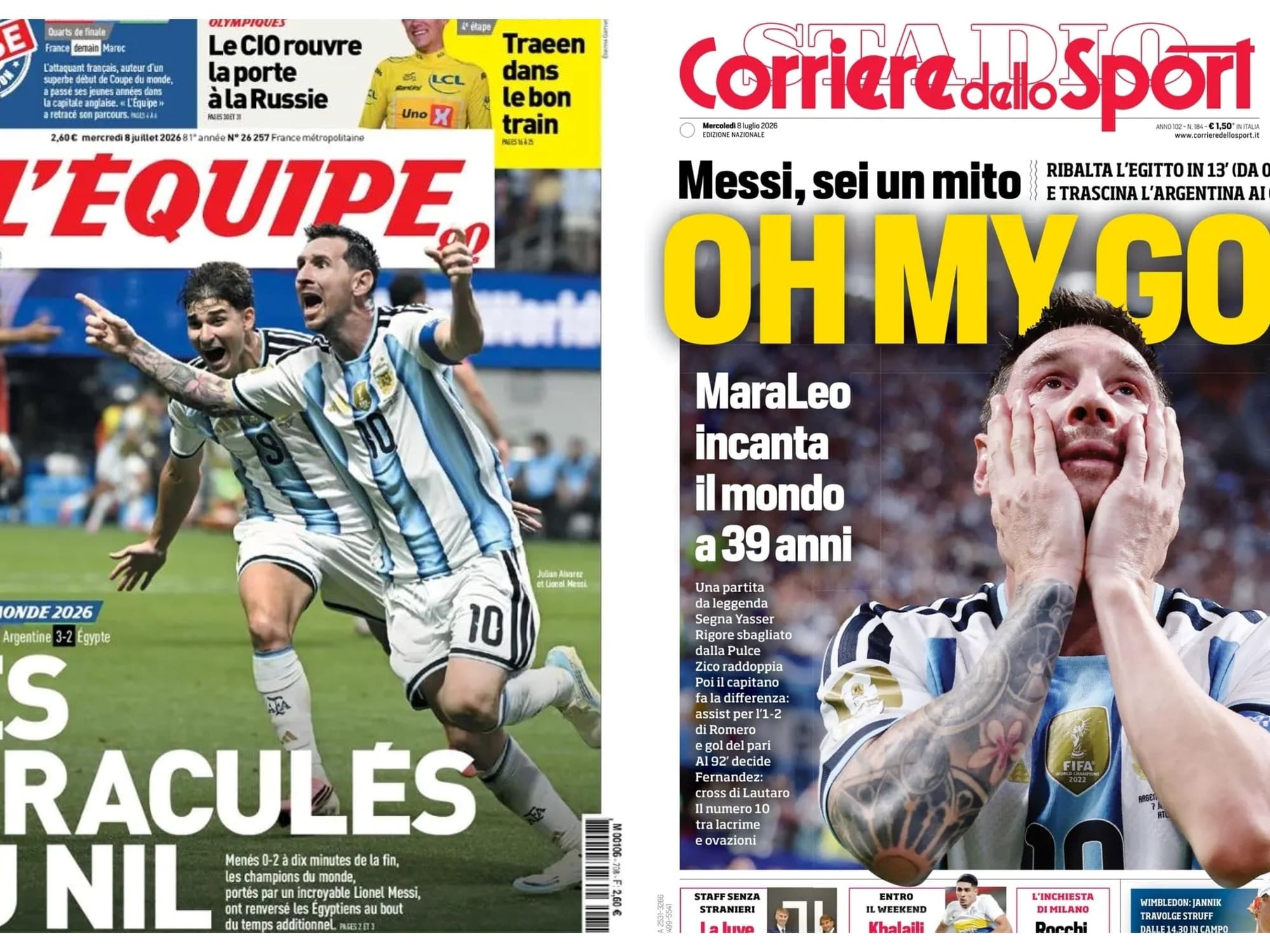 El mundo a sus pies: Lionel Messi acapara las portadas de los principales diarios deportivos de Europa