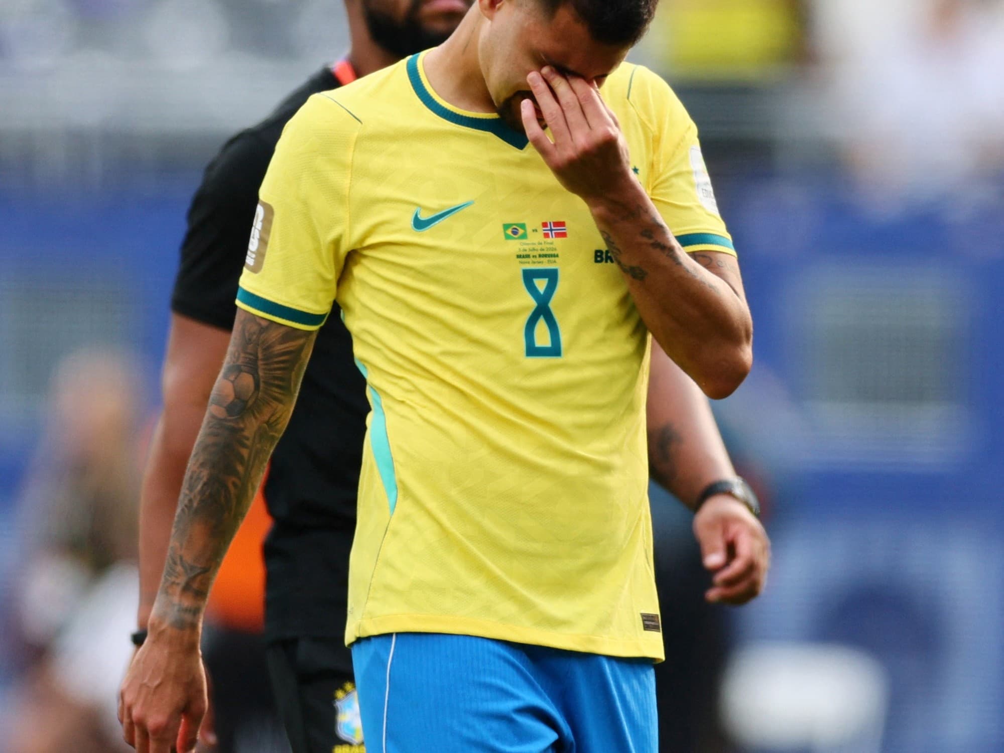 La tristeza de Bruno Guimaraes tras la eliminación de Brasil: "Es el peor dolor de mi vida"