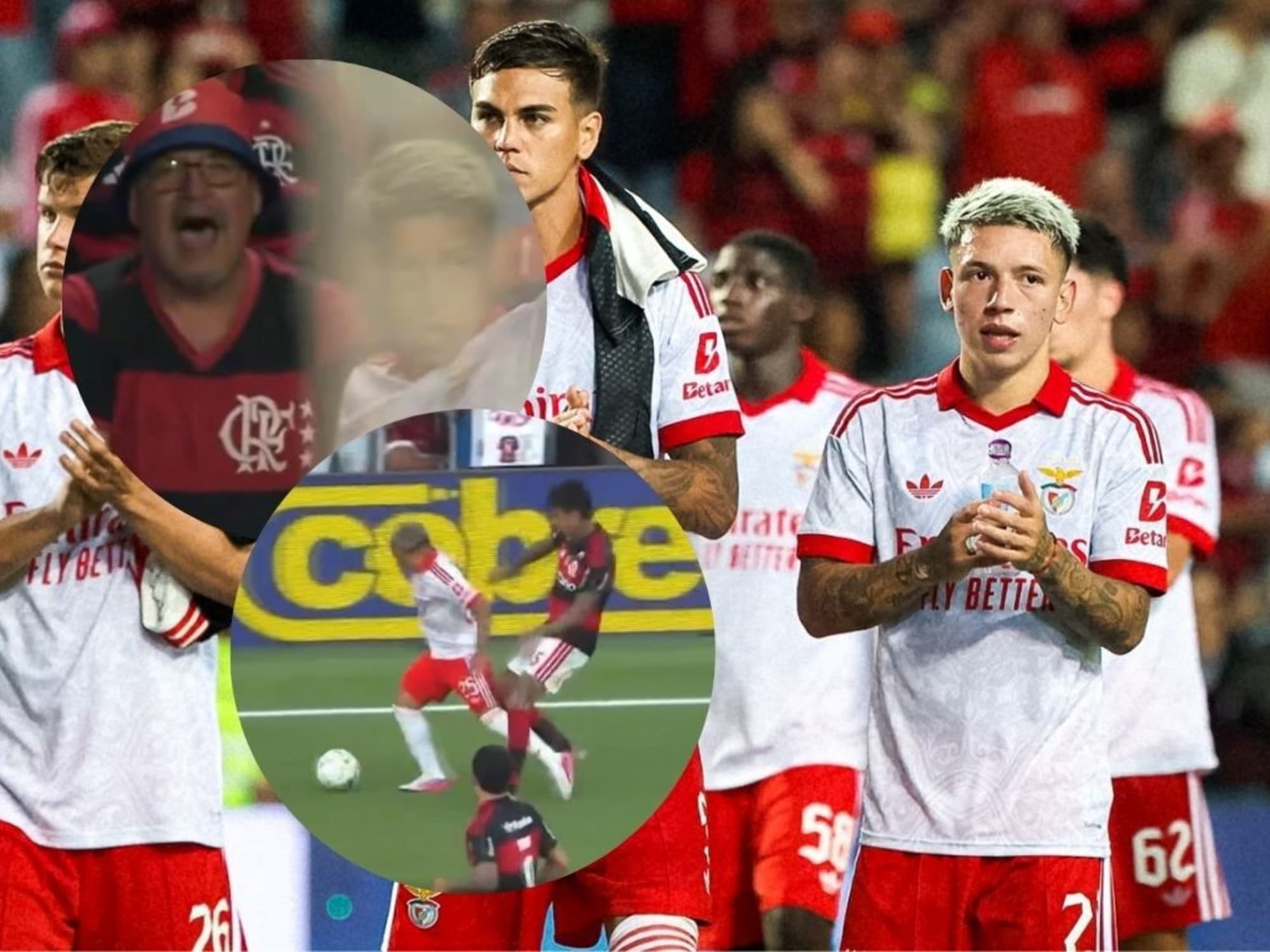 Clima hostil para Gianluca Prestianni en un amistoso entre Benfica y Flamengo