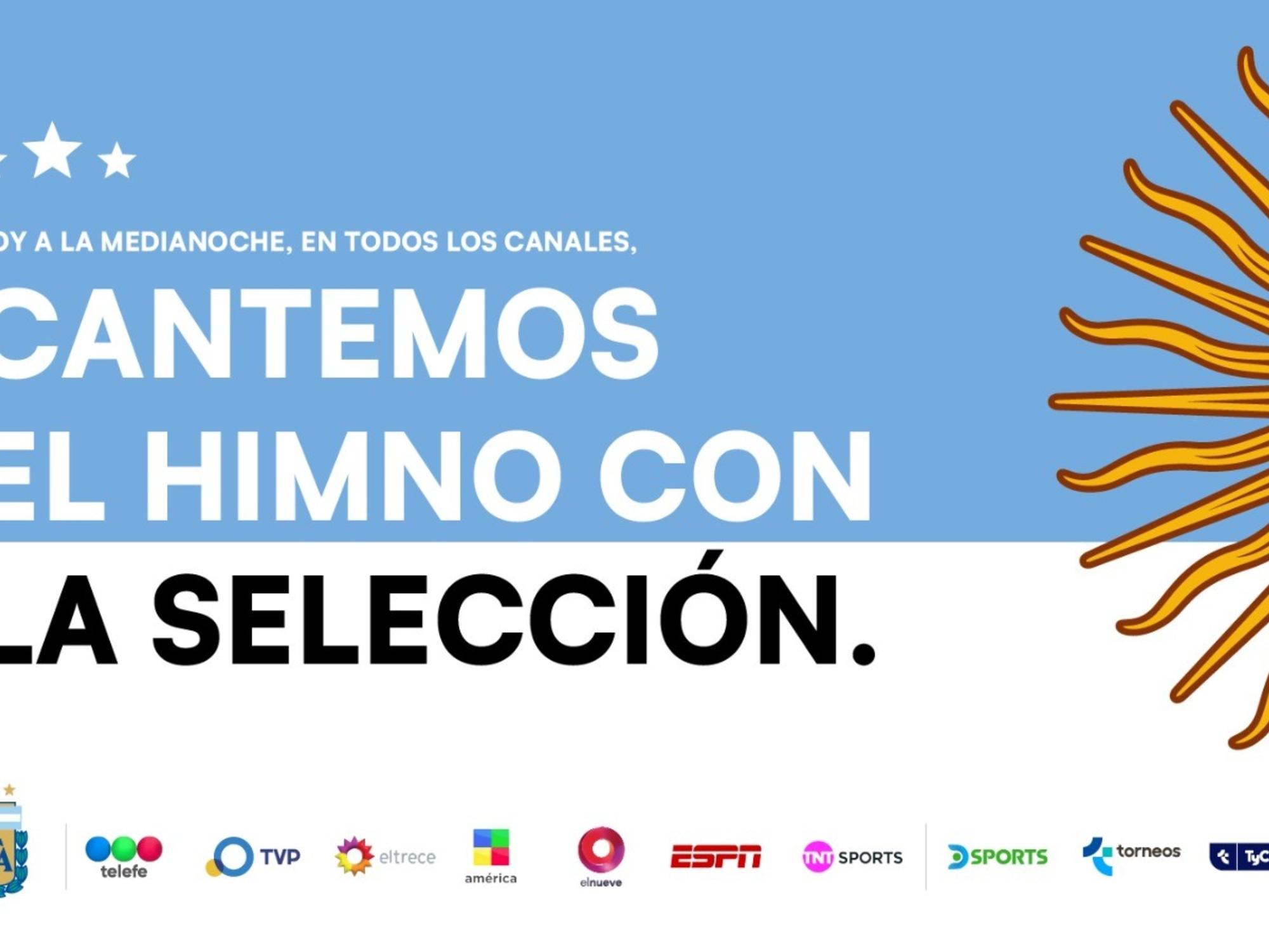 Una transmisión histórica: nueve canales se unen para emitir el himno cantado por la Selección antes de la final
