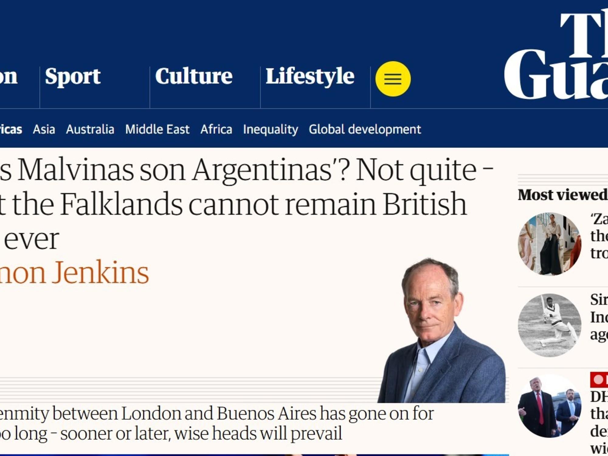 Un prestigioso diario británico pide reabrir el diálogo con Argentina por las Islas Malvinas