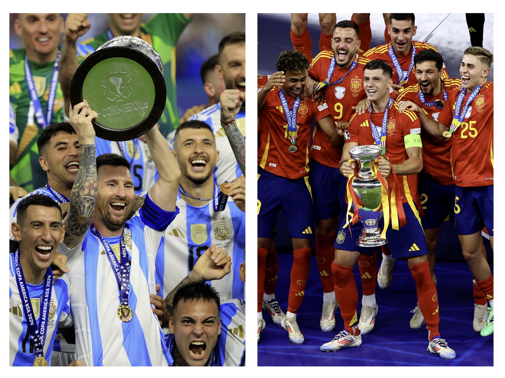 Argentina y España: quién lidera el historial de títulos grandes