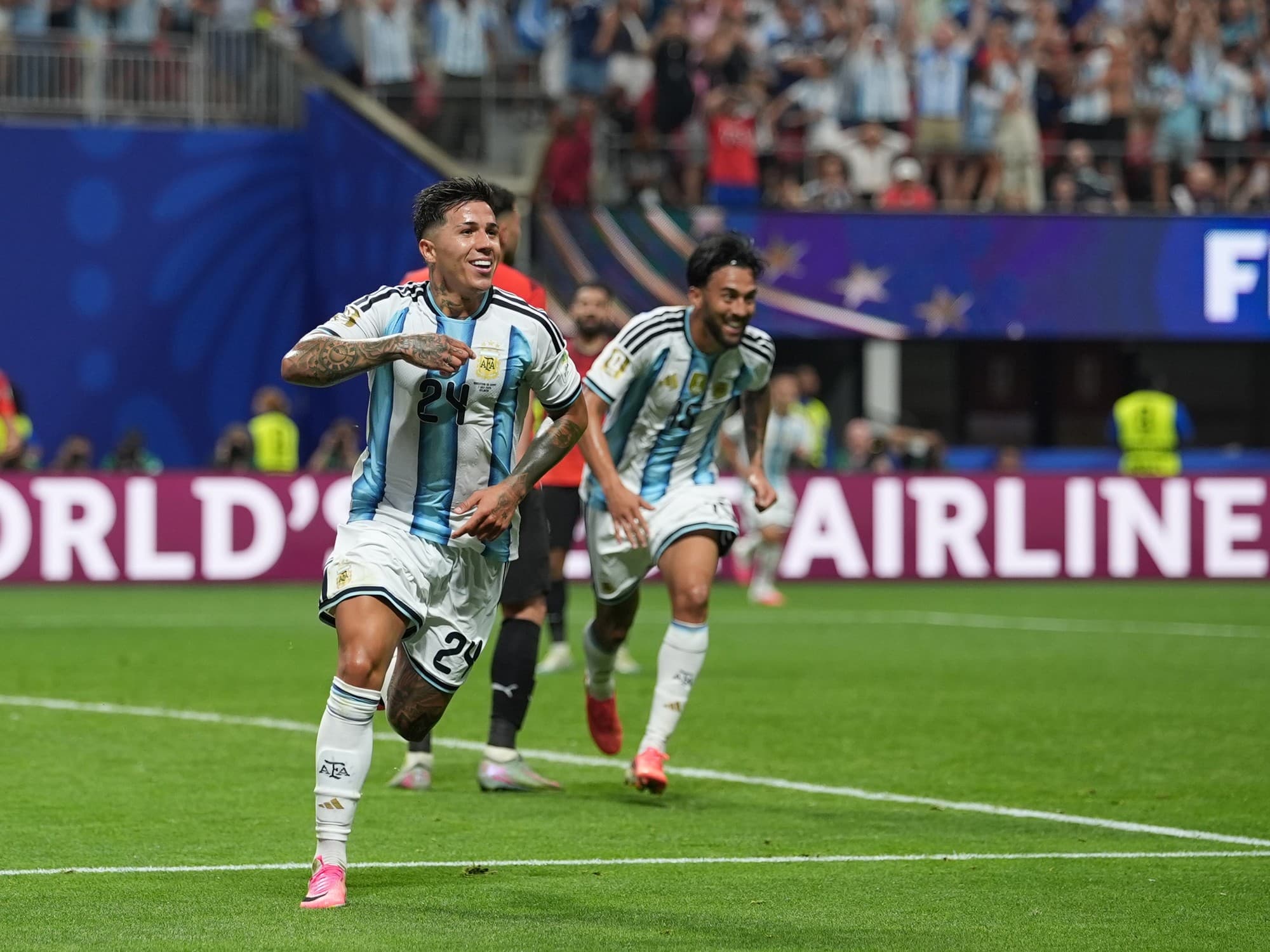 Un grito histórico: el gol de Enzo Fernández entró en los libros de los Mundiales