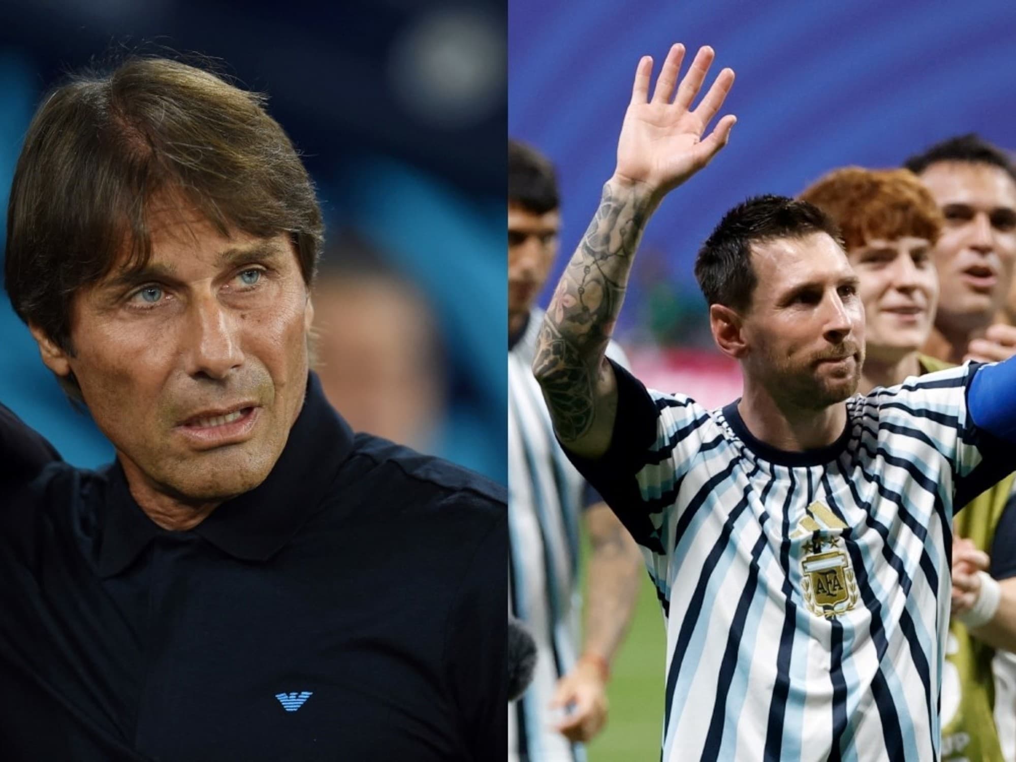 Antonio Conte se rindió ante el espíritu de la Selección Argentina y Lionel Messi