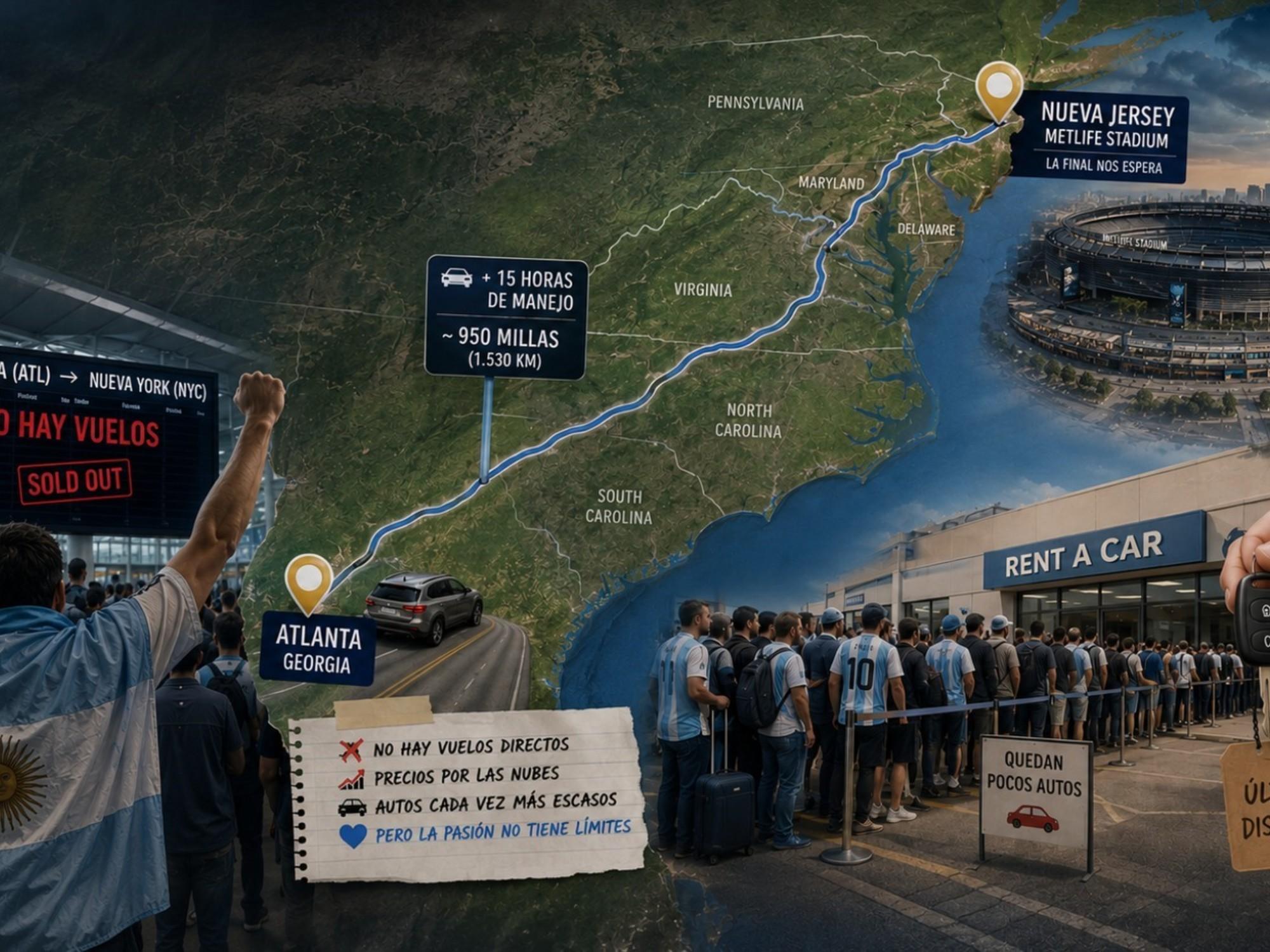 Odisea en Atlanta: la desesperada búsqueda de los hinchas argentinos para llegar a la final contra España